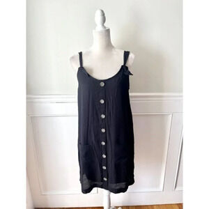 As U Wish Black Button Front Dress NWT M